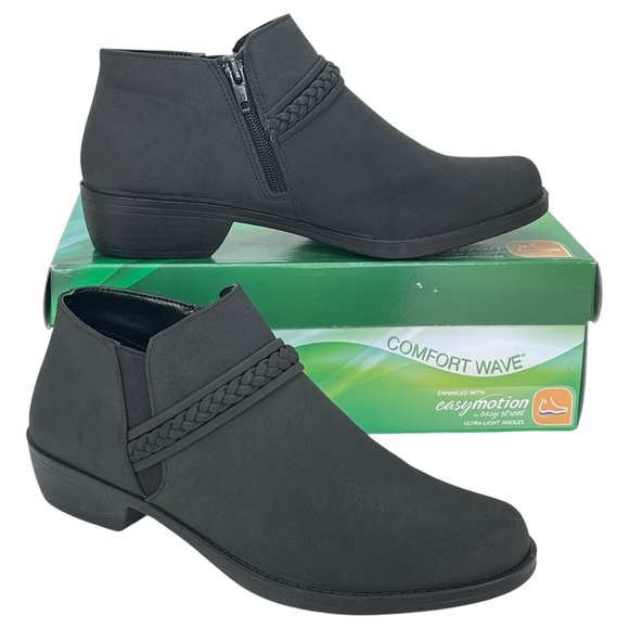 easy street Shoes - Easy Street Jalia Black Womens Shooties Size 10W